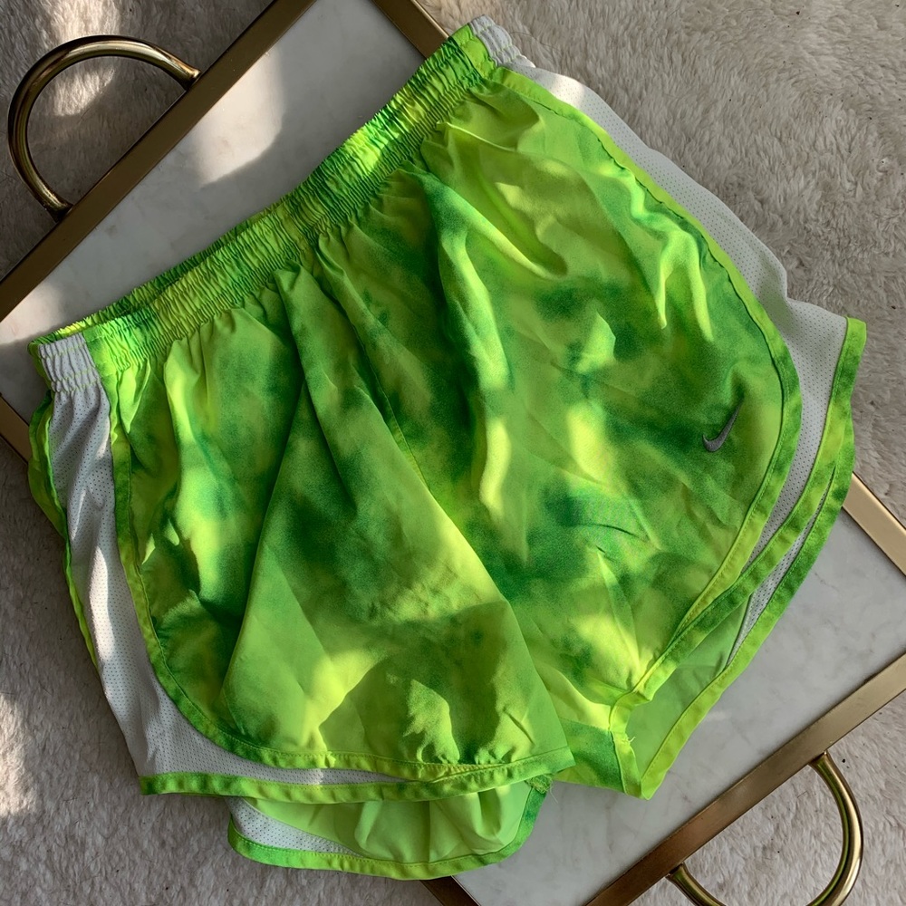 Nike Lime Green Tie Dye Running Shorts
